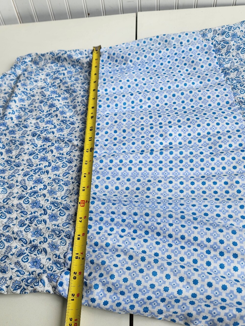 J. Crew Blue White Mixed Print Tiered Cotton Maxi Dress Paisley Striped Tie XL - Picture 11 of 15